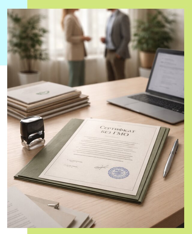 Сертификат без ГМО в Дзержинске от 7625 р. оформить срочно Алешин-Дзр